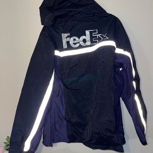 FedEx Reflective Windbreaker Rain Jacket Uniform Stan Herman Imagewear Size M